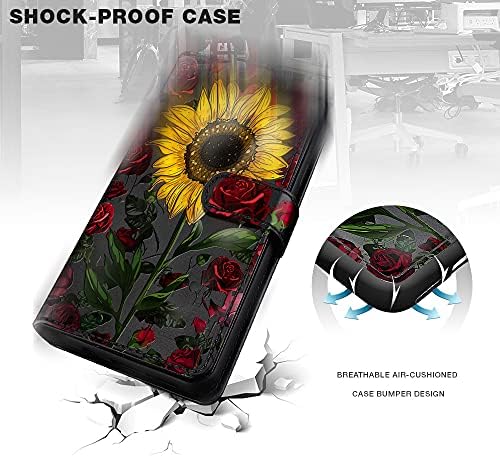 Shields Up projetado para iPhone 12 Pro Case, Caso do iPhone 12, Caixa de carteira magnética [destacável] com slots de cartão e pulseira,
