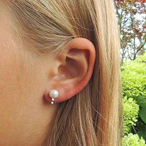 Clipe de Adaier em brincos de craque com pérolas de casca de água doce simulada de 8 mm, jóias de orelhas não afiadas para mulheres meninas