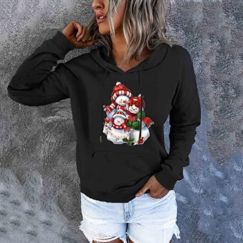 Hoodies for Womens manga longa Sun Snowman Festival Graphic Festival Christmas Capuz Capuz Capital