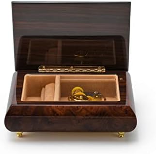 Contemporary 30 Note Wood Tom Music Box com um design de embutimento de madeira ao arabesco - vou fazer amor com você