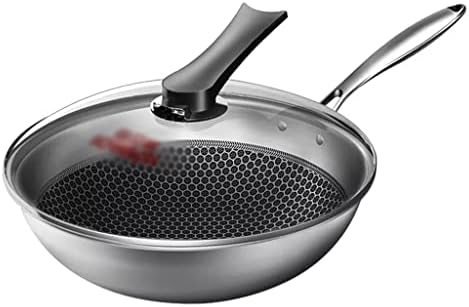 Wionc 32cm Kitchen wok pan de aço inoxidável de aço inoxidável WOK LOVENCIO