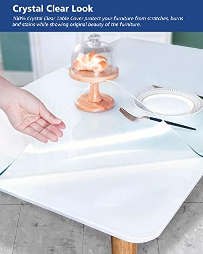 Soroel 28x60 polegadas de mesa de vinil plástico de plástico para café Tabela de jantar Tabela de capa superior Protetor de calor