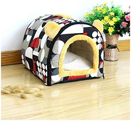 Yliping gato confortável caverna quente design de arco adorável cachorrinho de inverno casa de lã de lã de lã de canil