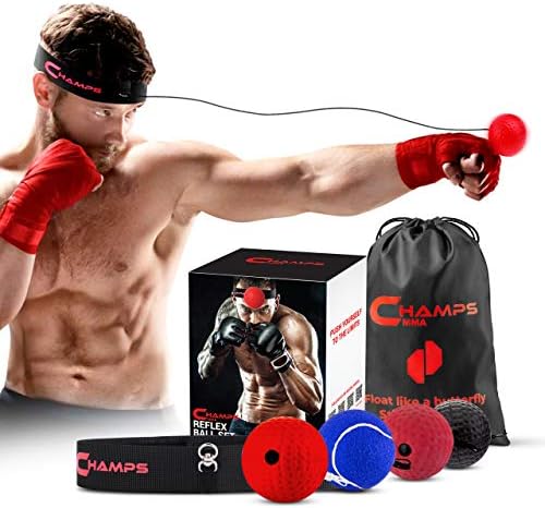 Champs MMA Boxing Reflex Ball -Improve a velocidade da reação e o equipamento de boxe de coordenação dos olhos à mão para treinamento