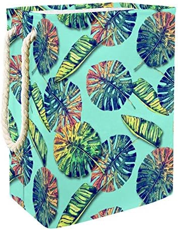 DJROW Jungina tropical Folhas de palmeiras e plantas de aquarela de aquarela para crianças Organizador de berçário Armazenamento de bebê Armazenamento de bebê