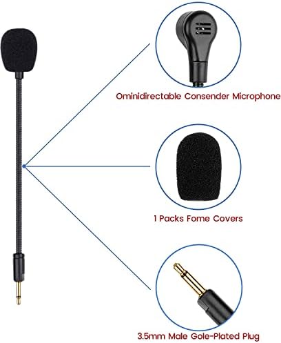 Substituição de microfone para o fone de ouvido Razer Kaira Pro Wireless Gaming, o boom de microfone destacável omnidirecional