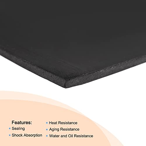 Meccanixity Epdm Rubber Sheet Black com adesivo 2 '' Comprimento 36 '' Largura 0,19 '