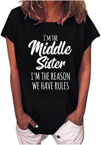 Camisetas para garotas adolescentes mulheres engraçadas impressas tampos casuais de manga longa de manga longa clássica camisetas básicas túnica