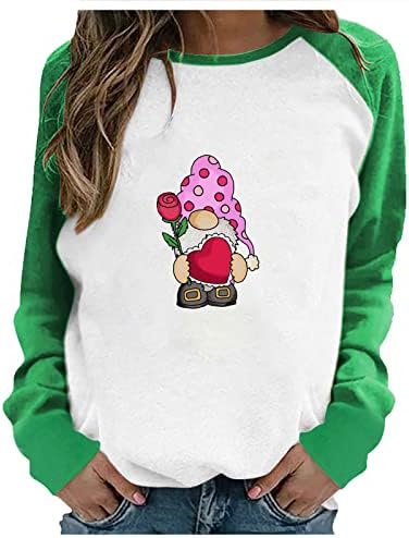 Camisas de manga longa para mulheres no dia dos namorados camisa raglan camise