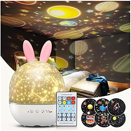 Projector Star Projector Night Light Projector para crianças, Lâmpada de Night Baby com MusicBox, 360 ° ROTAÇÃO NURSERERY
