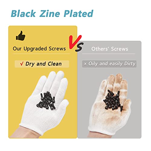 860pcs m3 m4 m5 m6 parafusos e sortimento das arruelas, parafusos métricos de cabeça de soquete hexadecipal e kit de porcas, aço de liga de grau 12.9, tampa de zinco preto, atualização anti -ferrugem