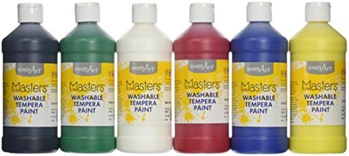 Handy Art Masters Pintura de Tempera lavável, 6-16 oz, 6 por conjunto