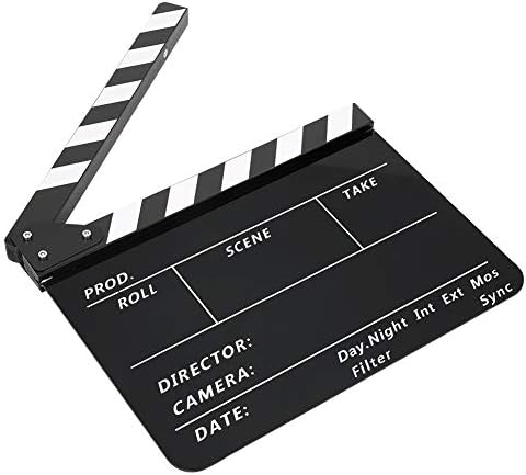 Apoios de arremessos acrílico 30x25cm Diretor de clapperboard filmes clappers filmes e televisão fotografia propwwhite listrado blackboard pav1ybe)