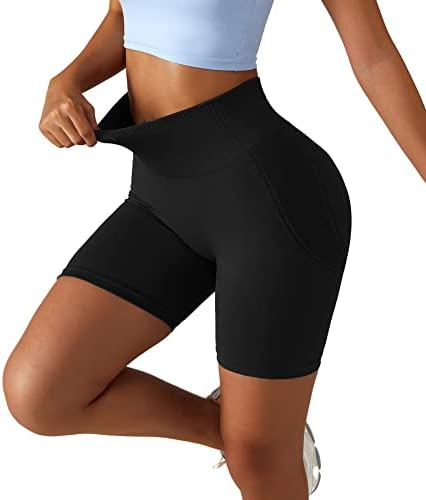 Wavar Scrunch Butt Shorts para mulheres com cintura alta shorts de treino sem costura para a corrida de ioga de ginástica