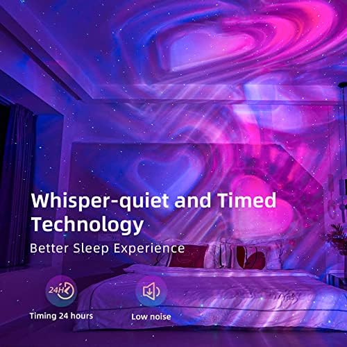 Woohlab Star Projector, projetor Galaxy para quarto, timer, controle de aplicativos, LED Nebulosa/Love/Star Ring Night