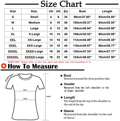 Wuztai Camisetas de manga curta para mulheres moda 3/4 mangas impressas blusas de camiseta de verão túnicas de túnica
