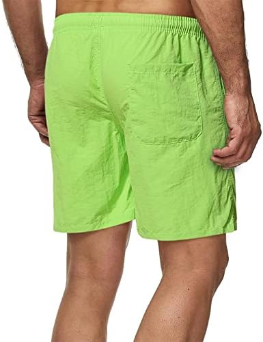 Homem shorts atléticos clássico casual fit shorts de praia de verão com cintura elástica e bolsos shorts