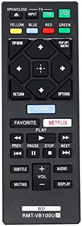 Substituição BDP-S6500 Controle remoto para Sony Blu-ray Disc Player-Compatível com VB100U Sony Blu-ray Player Remote Control