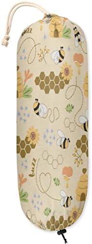 Bee Honeycomb Plastic Sacag Solder, fofinho de compra de mercearia de armazenamento de saco de armazenamento de lixo de sacos