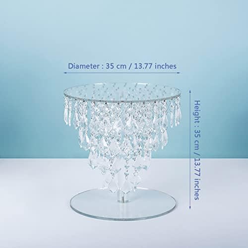 GL-GDD elegante estilo de luxo de luxo Transparente Crystal Acrylic Bolo, adequado para casamento/festa/evento/tela, 13,77 polegadas