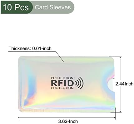 Yokive 10 PCs RFID Horizontal, manga de cartão Slim | Resistente a arranhões, ótimos para cartões de visita, cartões de
