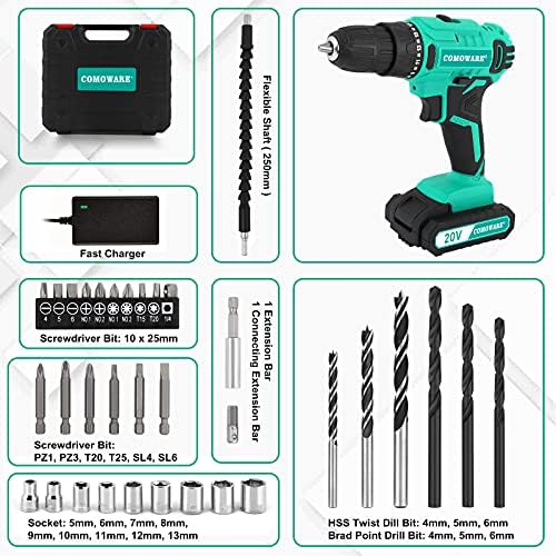 Comueware 20v sem fio broca de cobalto de broca de bits 15pcs