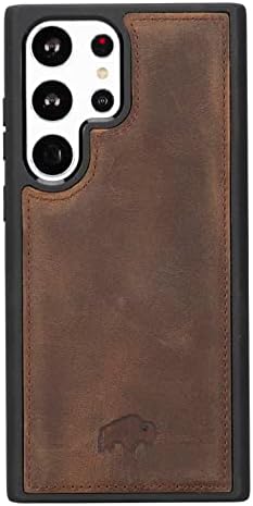 Caso de Blackbrook Samsung S23 Ultra Leather Case - York Luxo Caso de couro para Samsung Galaxy S23 Ultra - Capa de encaixe suave com 360 Drop & Scratch Protection - Carregamento sem fio
