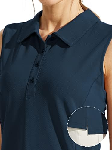 LOOLEafy Women's Women's sem mangas camisa de golfe rápida tênis seco tampas de tampas de golfe camisetas para mulheres com colarinho