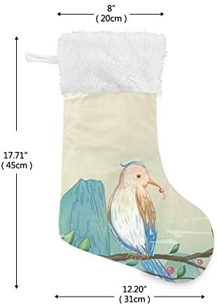 Meias de Natal de Pimilagu Bird 1 pacote 17,7 , meias penduradas para decoração de Natal