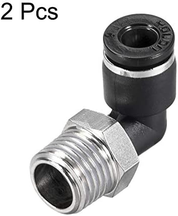 UXCELL PUSH para conectar o encaixe do tubo de cotovelo macho de 6 mm de tubo od x 1/4npt Thread pneumatic push push