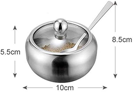 Mathew Aço inoxidável Tempero Jar Spice Recipiente Teste de Condimento de Condimento Tigela de açúcar com colher