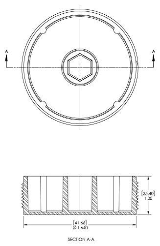 Capluga de plugue rosqueado de plástico para acessórios hidráulicos de ring O-ring de rosto plano. PDH-3 1/16-12,