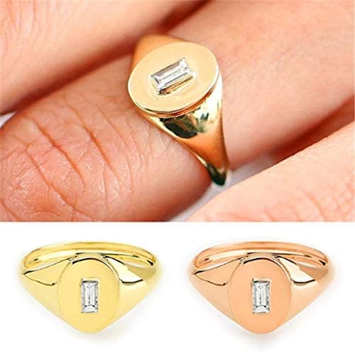 Jóias Aunyamanee Criatividade Criatividade Pequena Topázio Branco Ring Anel Amarelo Rosegold Presente de Engajamento de