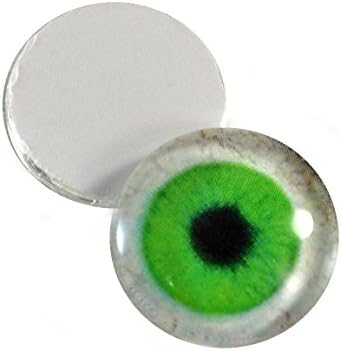 Olhos de vidro de 16 mm verde e branco pares humano taxidermia esculturas ou jóias fazendo artesanato conjunto de 2