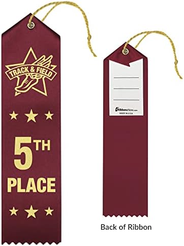 Ribbonsnow Track & Field Ribbons 1º - 6º lugar, 72 fitas totais - 12 cada local com cartão e cordas