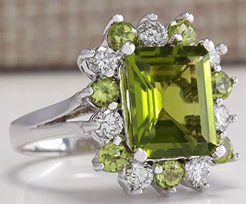 Play Pailin Elegant 925 Silver Peridot Ring Women Women noivado Jóias de noivas SZ 6-10