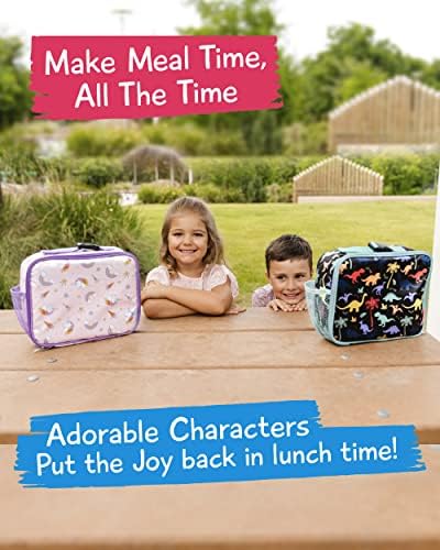 Joy2b Lunch Box Kids - Infantil infantil infantil infantil com garrafas de água e fivela - lancheira infantil para meninas