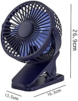 N / B Mini Clipe no ventilador, motor sem escova de cobre puro, 3 velocidades ajustáveis, rotação de 720 °, baixo ruído,