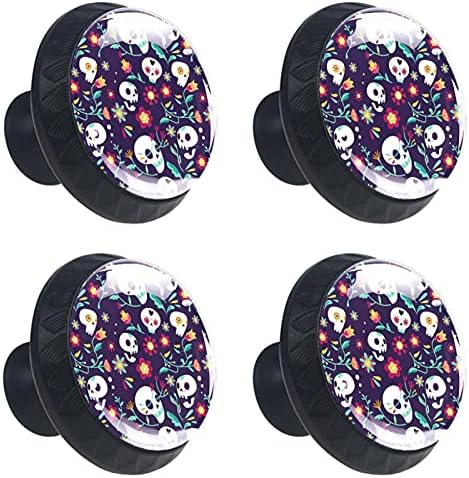 A gaveta da gaveta Floral Skulls Padrão RV Office Home Cozinha Armários de guarda