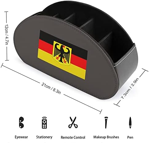 Deutschland Alemanha Flag Remote Control Holder de couro Organizador de mesa para material de escritório Controlador