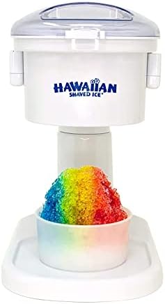 Hawaiian raspou o cone de neve clássico S700 e a máquina de gelo raspada com manual de instruções, cartão de ponta e garantia do fabricante de 1 ano, 120V, branco