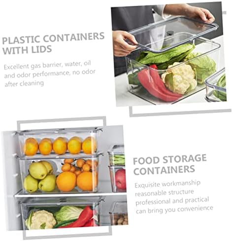 HonMeet geladeira recipientes nítidos com tampas de armazenamento de frutas para recipientes para recipientes herméticos da geladeira