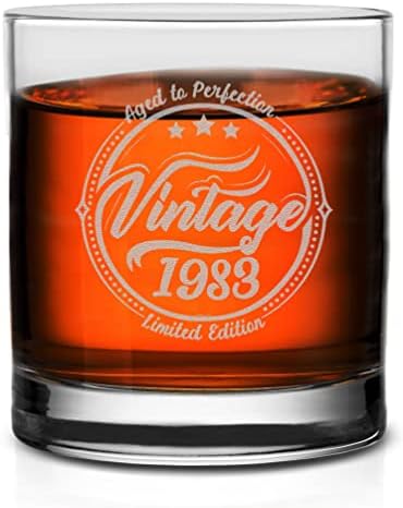 Veracco envelhecido com perfeição vintage 1983 Edição limitada 40 anos Glass de uísque para alguém que adora beber presentes