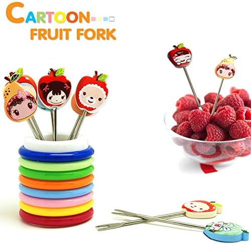 Salada de talheres de desenho animado Forks Fruit Cake Sobersert Conjunto para Apertizador Sobesista de Fruta Fruta Fruta Reutilizável