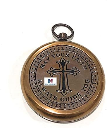 Que sua fé sempre guie seu antigo Náutico Vintage Direcional Magnetic Compass com Famosos Escrituras Citação Gertos de Baptismo