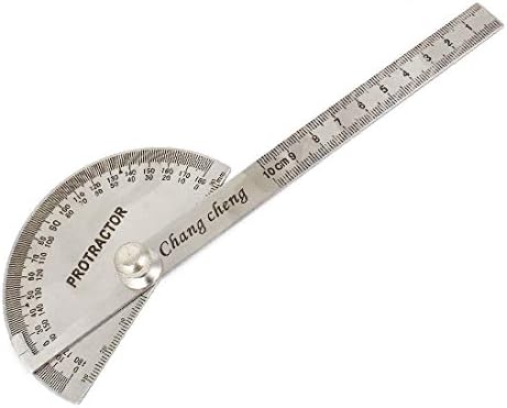 X-Dree Aço inoxidável Cabeça redonda de 0-180 grau Régua de ângulo Régua de medição Ferramenta de medição (Herramienta