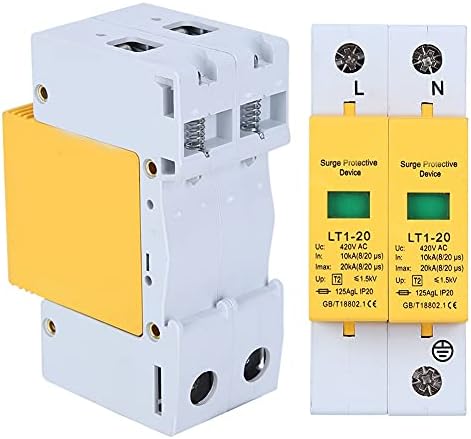 Dispositivo de Proteção de Presucimento 2P 20ka Anti -Thunder Modular Appliances Módulo Amarelo Módulo Rail Instalação