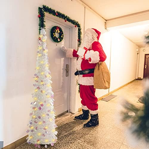 Sy Super Bang Christmas Tinsel Tree, 5 pés de decoração de árvore de lápis de 5 pés para o escritório de Natal Decorações