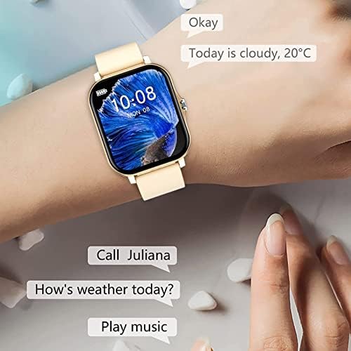 Relógio inteligente-Smartwatch de 1,7 polegada de toque completo que pode chamar e texto, tirar fotos remotas, capa de metal bluetooth personalizando interface HEACH Monitoramento