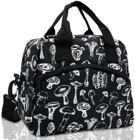 Bag de lancheira de cogumelo sacos de lancheira isolados para mulheres adultas, reutilizáveis ​​lanchonetes à prova de